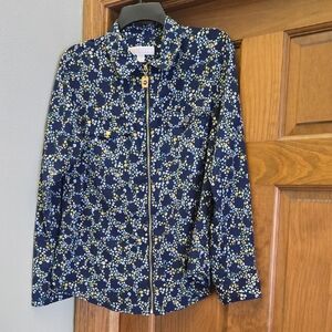 Michael Kors Navy Floral Blouse